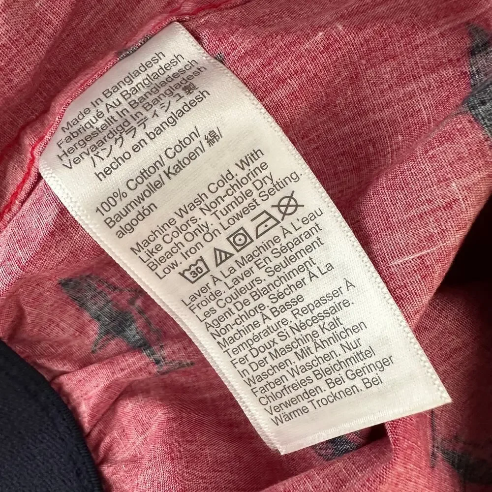 J.Crew Printed Boxers Cotton Red Shark Lounge BW441 Mens Medium NWT